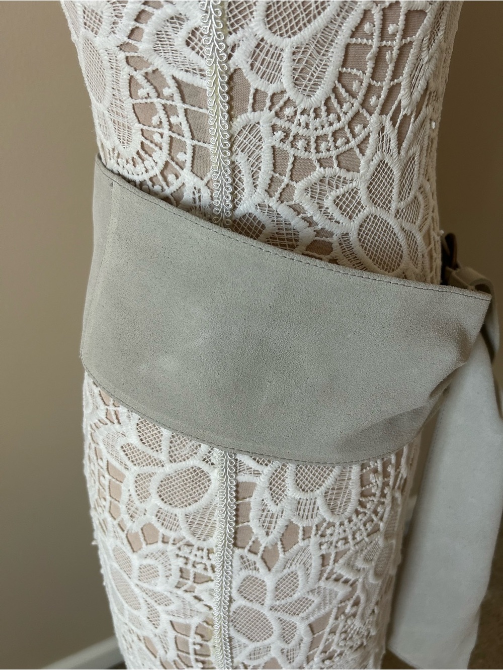 Free People Suede Wrap Belt grey with Round Buckle S/M - Picture 3 of 10